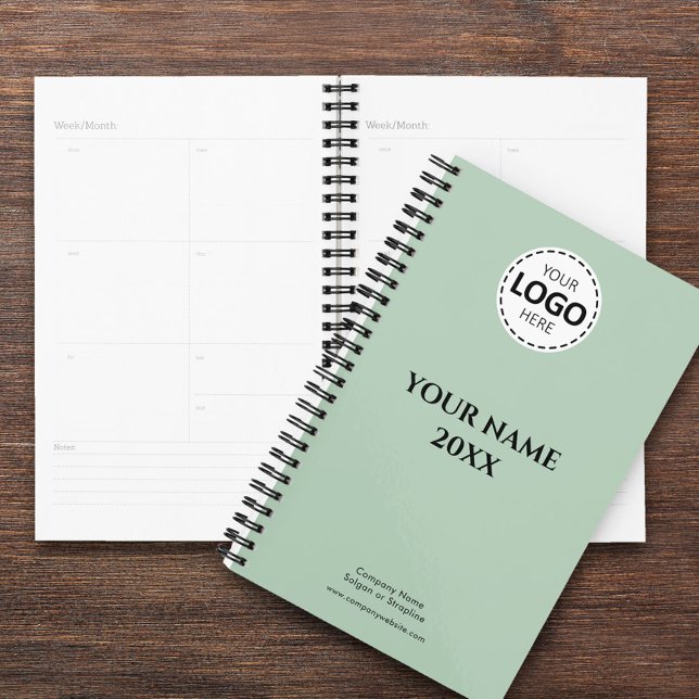 Custom Year, Logo, Name & Text, Olive Green Diary Planner (Creator Uploaded)