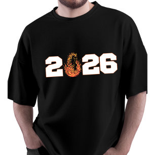 Custom Year of Fire Horse 2026 New Year T-Shirt