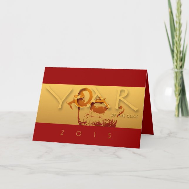 Custom Year of the Goat Chinese Year Zodiac Card (Front)