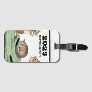 Custom Year of the Rabbit 2023 Cute Family Luggage Tag