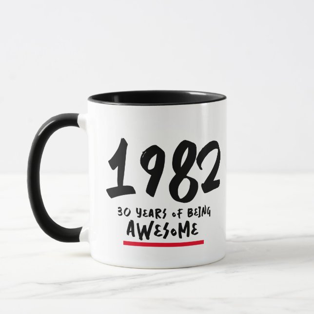 Custom Year Personalized Age Birthday Gift Coffee Mug (Left)