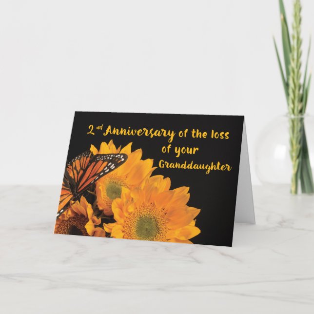 Custom Year Second Anniversary Loss Granddaughter Card (Front)
