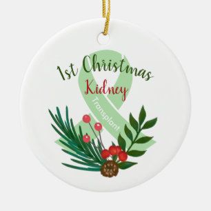 Custom Year & Transplant Tyoe Christmas Ceramic Ornament
