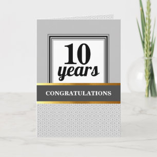 Custom year universal employee anniversary grey card