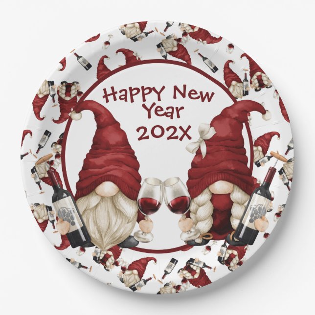 Custom Yearly New Year  Paper Plate (Front)