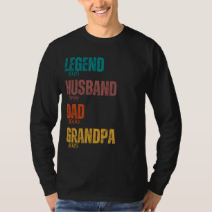 Custom Years Legend Husband Dad Grandpa Retro T-Shirt