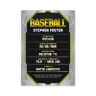 Custom Yello Baseball Trading Card Baseball Player