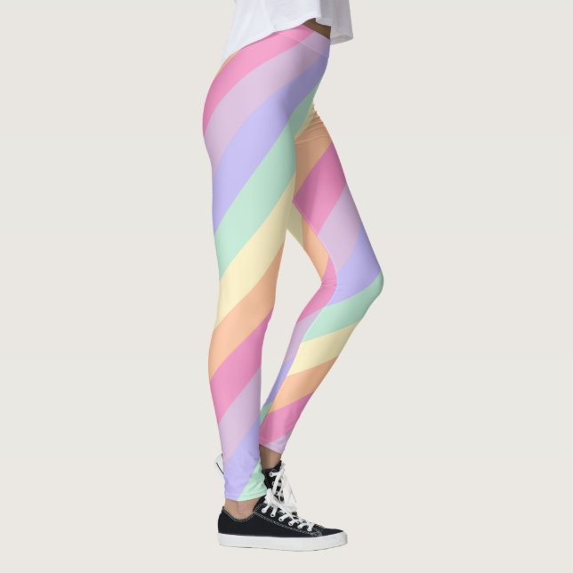 Custom Yellow Blue Green Purple Womens Colourful Leggings (Right)