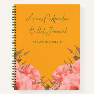 Custom Yellow Floral Bullet Journal New Moms