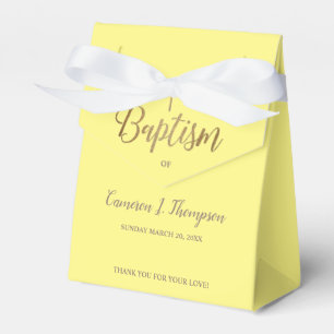 Custom yellow gold cross Baptism Thank you Favor Box
