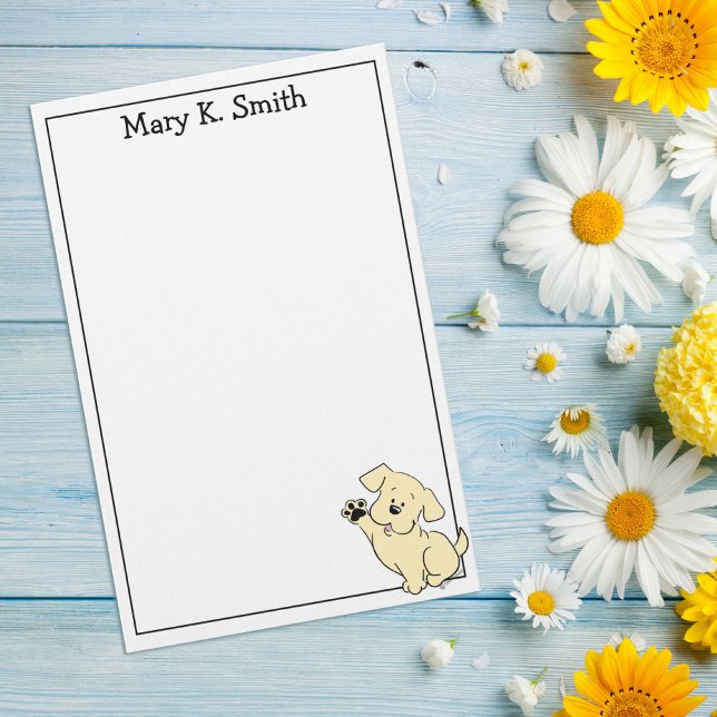 Custom Yellow Lab Puppy Cute Dog Art Stationery (Creator Uploaded)