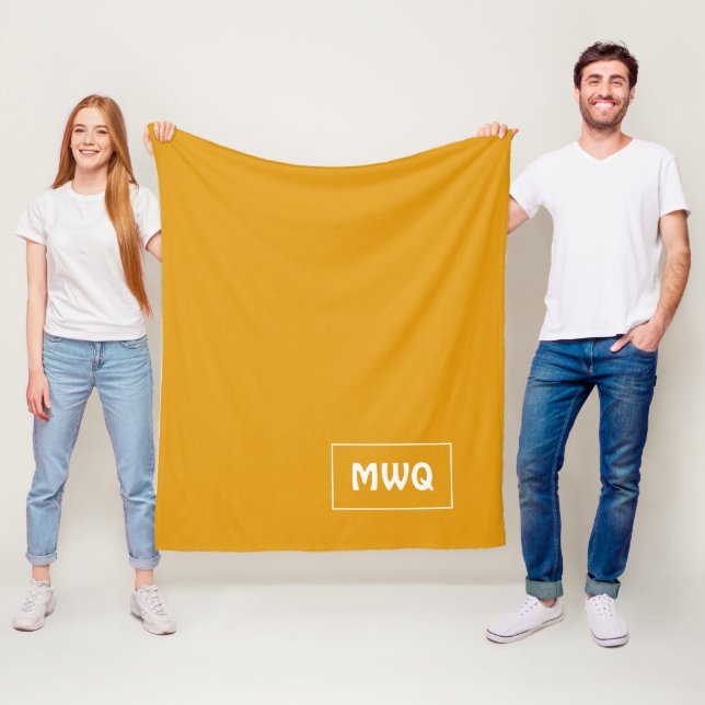 Custom Yellow Leaves MONOGRAM Fleece Blanket (In Situ)