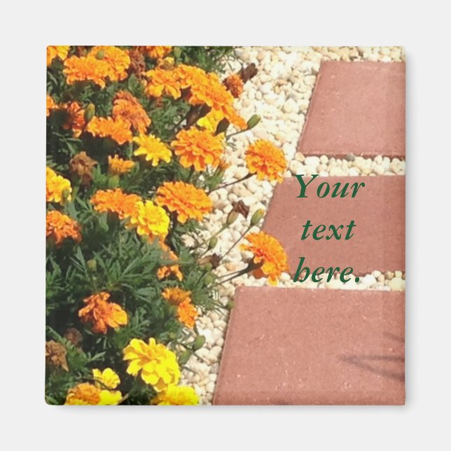 Custom Yellow Orange Marigold Flowers Magnets (Front)
