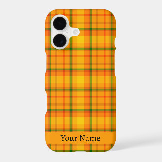 Custom Yellow Orange Retro Gingham Plaid