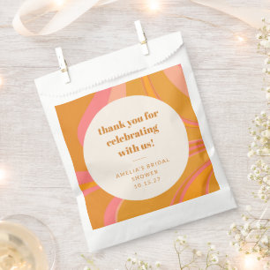 Custom Yellow Pink Marble Bridal Shower Thank You Favour Bag
