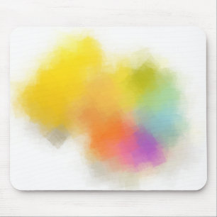 Custom Yellow Pink Red Blue Green Colours Abstract Mouse Pad