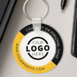 Custom Yellow Promotional Business Logo Branded Keychain<br><div class="desc">Easily personalize this coaster with your own company logo or custom image. You can change the background colour to match your logo or corporate colours. Custom branded keychains with your business logo are useful and lightweight giveaways for clients and employees while also marketing your business. No minimum order quantity. Bring...</div>