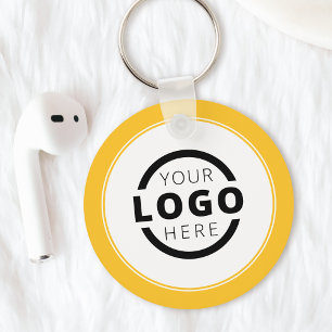 Custom Yellow Promotional Business Logo Branded Keychain