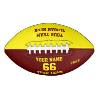 Custom yellow red Football with Name, Number, Team