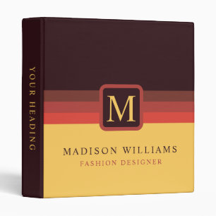 Custom Yellow Red Maroon Brown Color Block Binder
