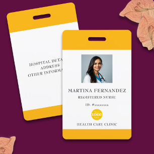 Custom Yellow Registered Nurse Photo ID Badge