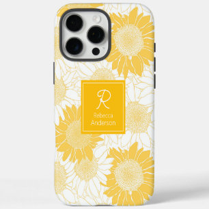 Custom Yellow Sunflower iPhone 16 Pro Max Case