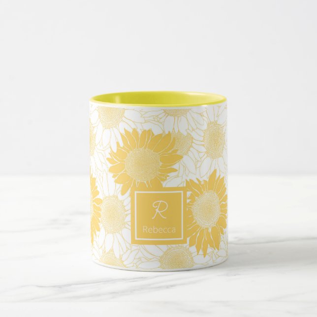 Custom Yellow Sunflowers Mug (Center)