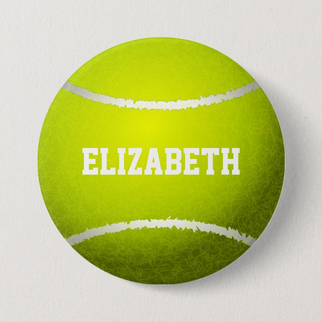 Custom Yellow Tennis Ball 3 Inch Round Button (Front)