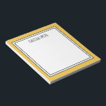 Custom Yellow White Editable Colour Notepad<br><div class="desc">Yellow (background colour can be edited) personalized notepad with your name or any text you choose at the top.</div>