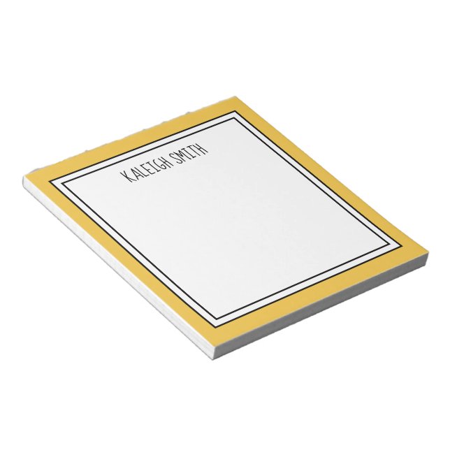 Custom Yellow White Editable Colour Notepad (Angled)