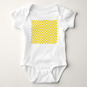 Custom Yellow & White Gingham Baby Jersey Bodysuit