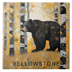 Custom Yellowstone Black Bear Decor Tile