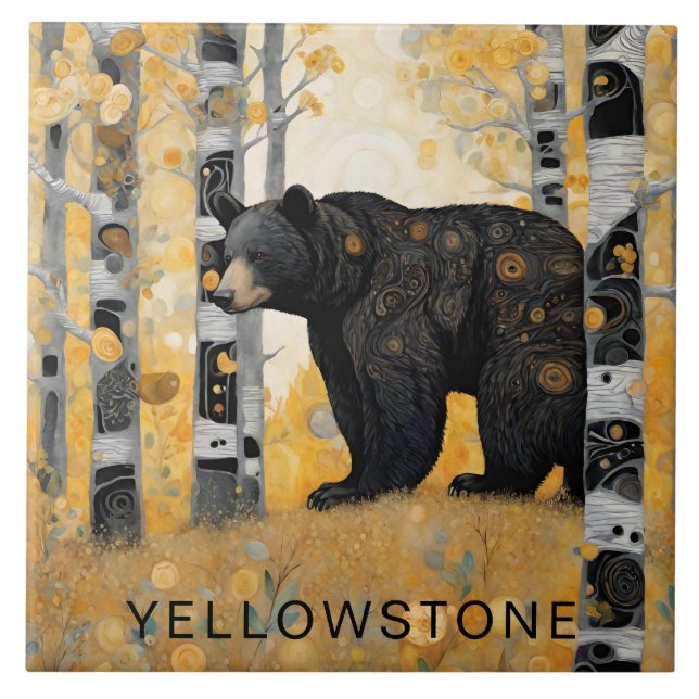 Custom Yellowstone Black Bear Decor  Tile (Front)