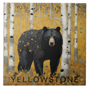 Custom Yellowstone Black Bear Decor Tile