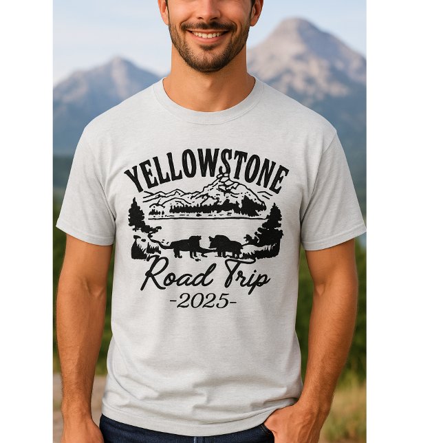 Custom Yellowstone Road Trip 2025 Family Shirt (Yellowstone National Park Shirts – Custom Graphic Tees)