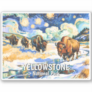 Custom Yellowstone Wildlife Buffalo Vibrant Nature