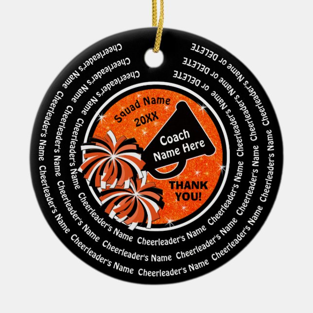 Custom yet Cheap, Cheer Coach Christmas Ornaments (Front)
