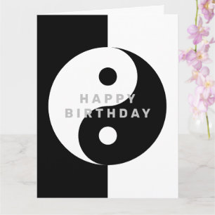 Custom Yin Yang symbol Birthday greeting card