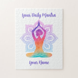 Custom Yoga Jigsaw Puzzle with Name & Mantra