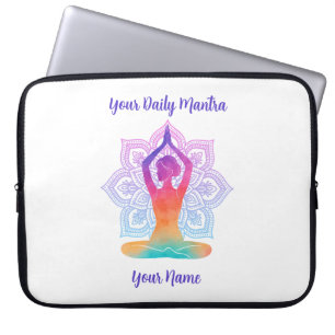 Custom Yoga Laptop Sleeve with Name & Mantra