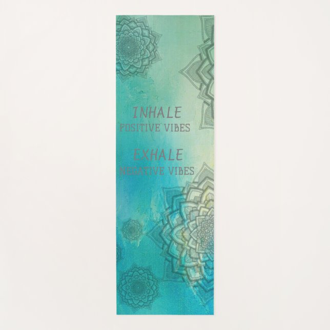 Custom yoga mat positive vibes (Front)
