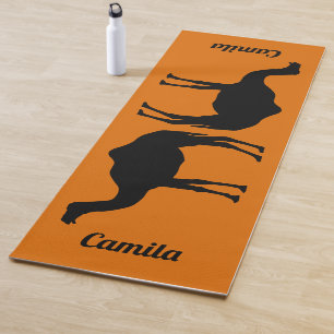 Custom yoga mat with camel back silhouette