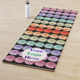 Custom Yoga Mat With Logo Colorful Flowers
