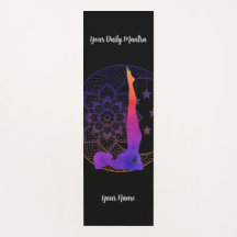 Custom Yoga Mat with Name & Mantra | Watercolor