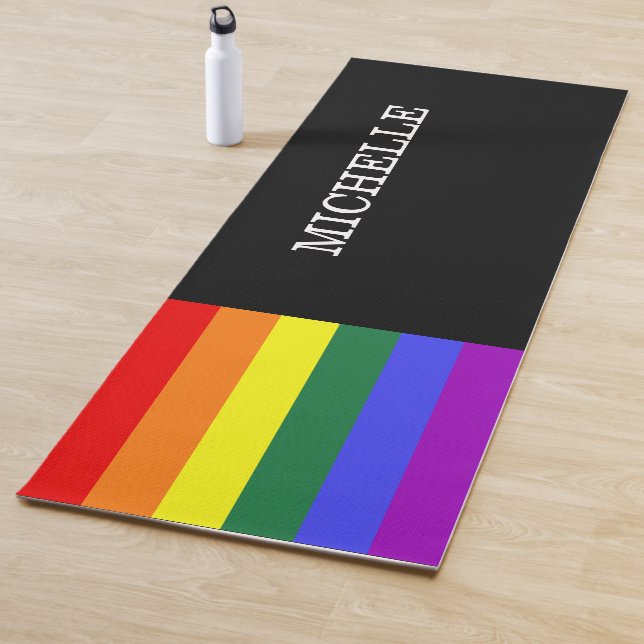 Custom Yoga Pride Gay Rainbow Carpet Mat (In Situ)
