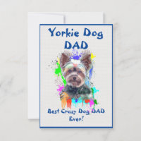 Custom Yorkie dad Dog Best Crazy Dog Dad 