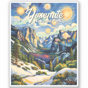 Custom Yosemite Tunnel View Winter Van Gogh Style
