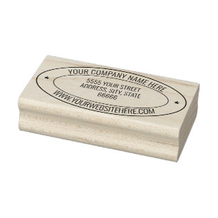 Custom Your Address Oval Rubber Stamp Template