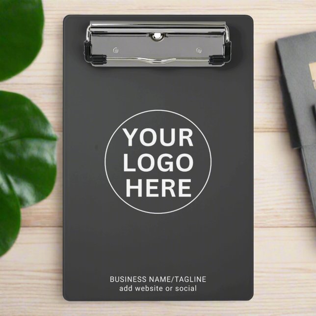 Custom Your Business Logo Clean Grey Professional  Mini Clipboard (Creator Uploaded)
