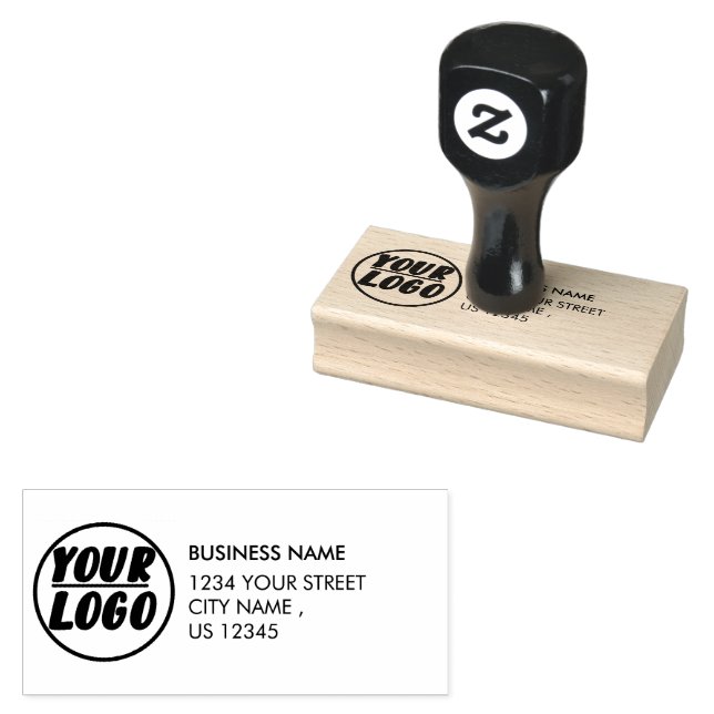 Custom Your business Logo | Elegant Return Address Rubber Stamp (Stamped)